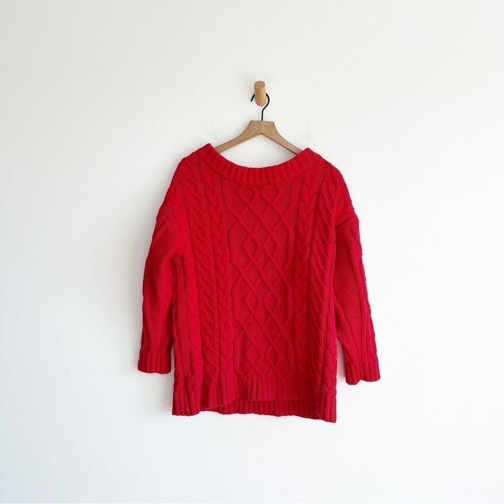TJD The Jetset Diaries Red Ember Chunky Cable Knit Sweater Medium